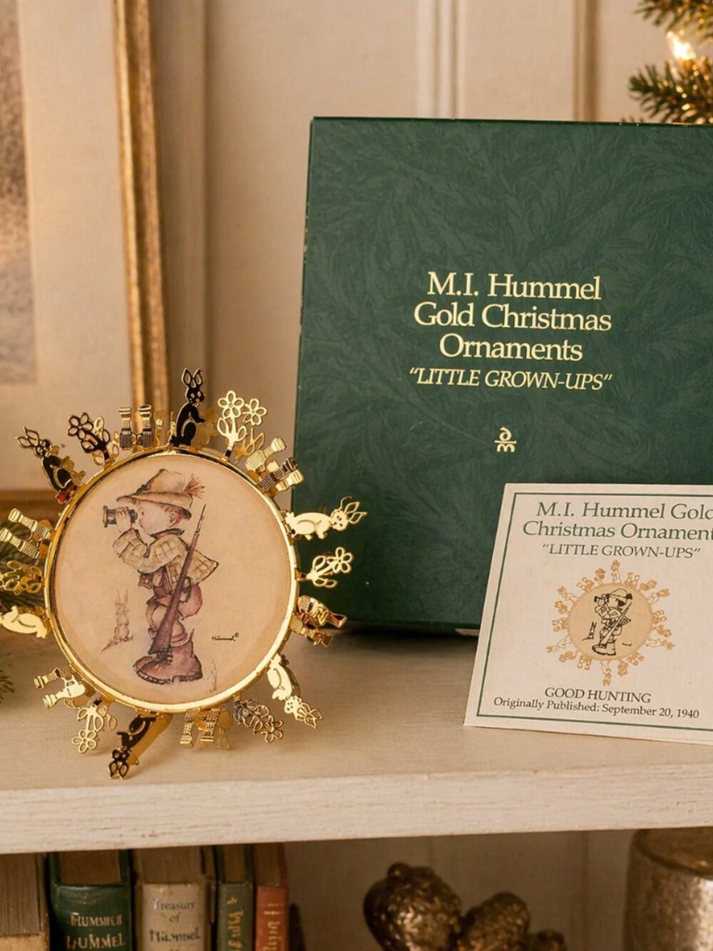 M.I. Hummel Little Grown-Ups Christmas Ornament “Good Hunting” w/Box & insert
